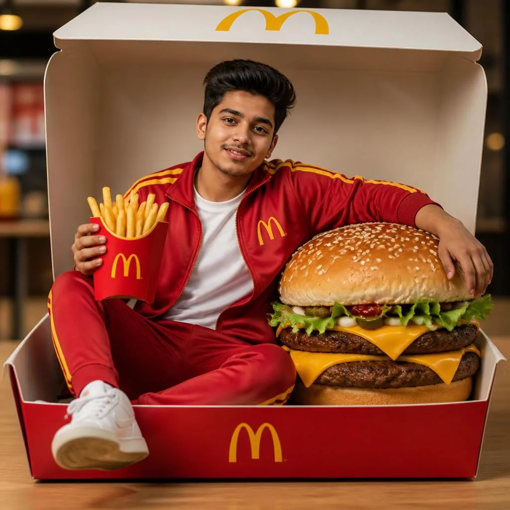 McDonalds Burger Box Adventure: A Whimsical Fast-Food Portrait