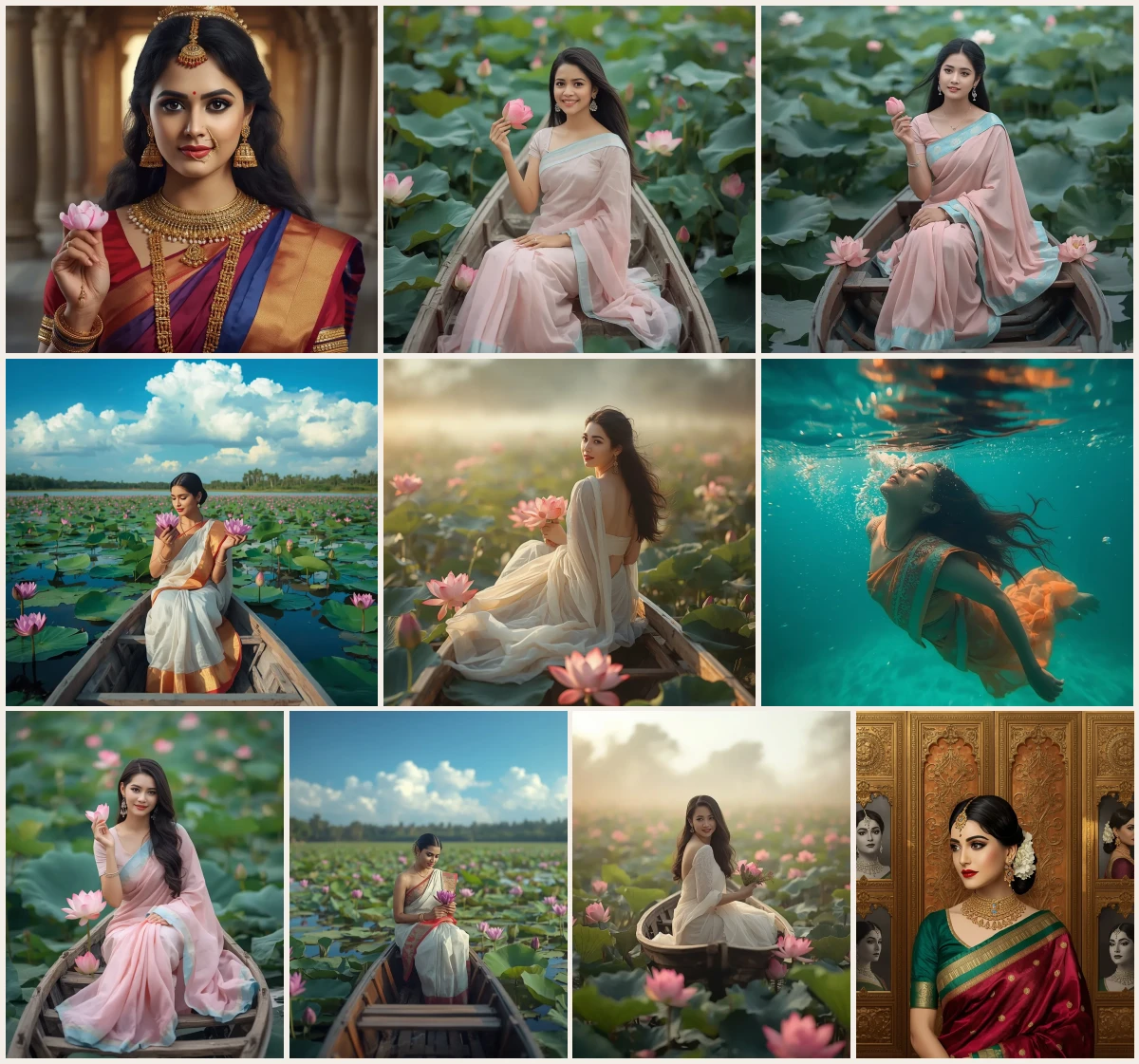 Top 10 Instagram Prompt for Girl in Saree Pic AI Image Prompts for Virality